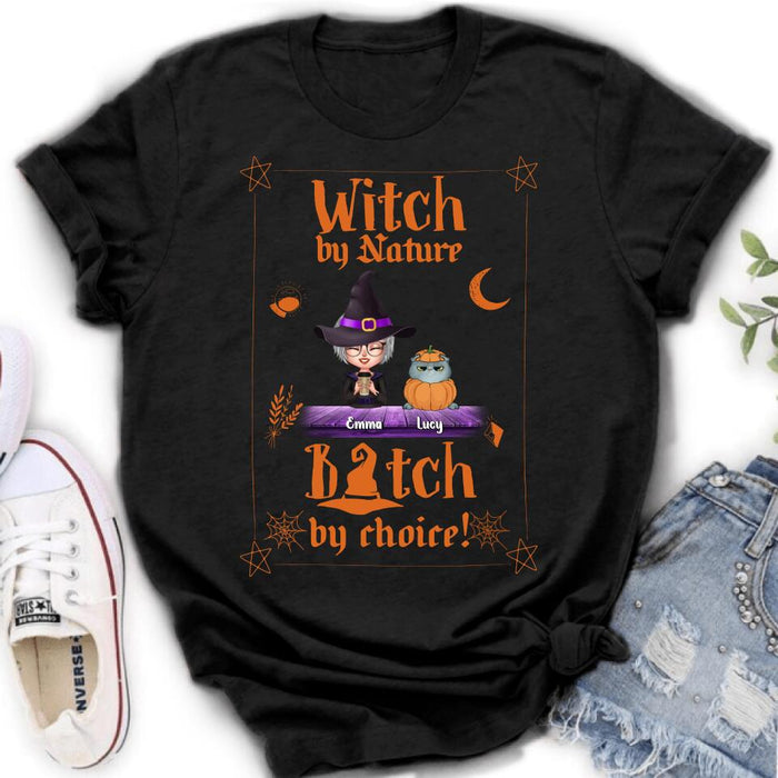 Custom Personalized Witch Shirt - Upto 6 Cats/Dogs - Halloween Gift Idea For Cat/Dog Lovers/Friends