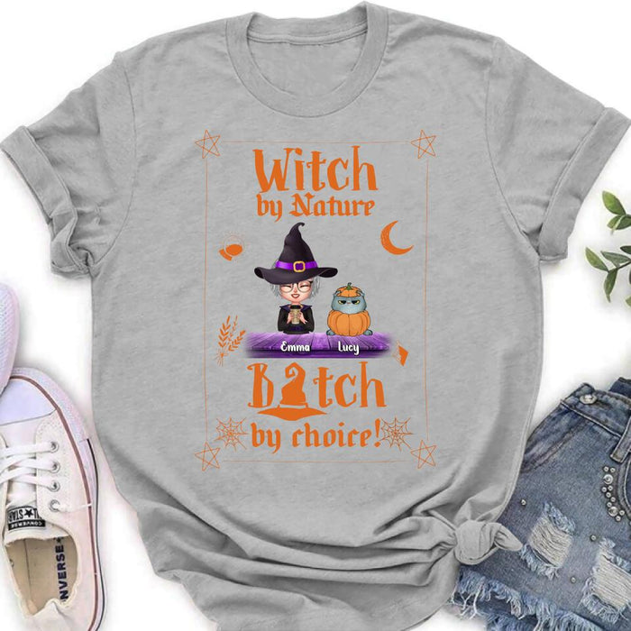 Custom Personalized Witch Shirt - Upto 6 Cats/Dogs - Halloween Gift Idea For Cat/Dog Lovers/Friends