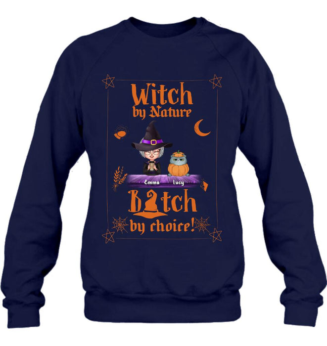 Custom Personalized Witch Shirt - Upto 6 Cats/Dogs - Halloween Gift Idea For Cat/Dog Lovers/Friends