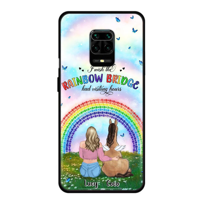 Custom Personalized Horse Memorial Phone Case - Upto 4 Horses - Memorial Gift For Horse Lover - I Wish The Rainbow Bridge Had Visiting Hours - Case For Xiaomi, Oppo And Huawei