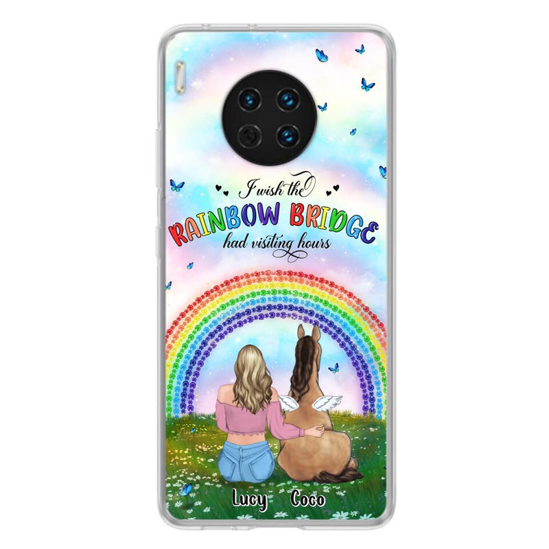 Personalized Horse Memorial Phone Case - Up to 4 Horses - Memorial Gift For Horse Lover - I Wish The Rainbow Bridge Had Visiting Hours - Case For Xiaomi, Oppo And Huawei