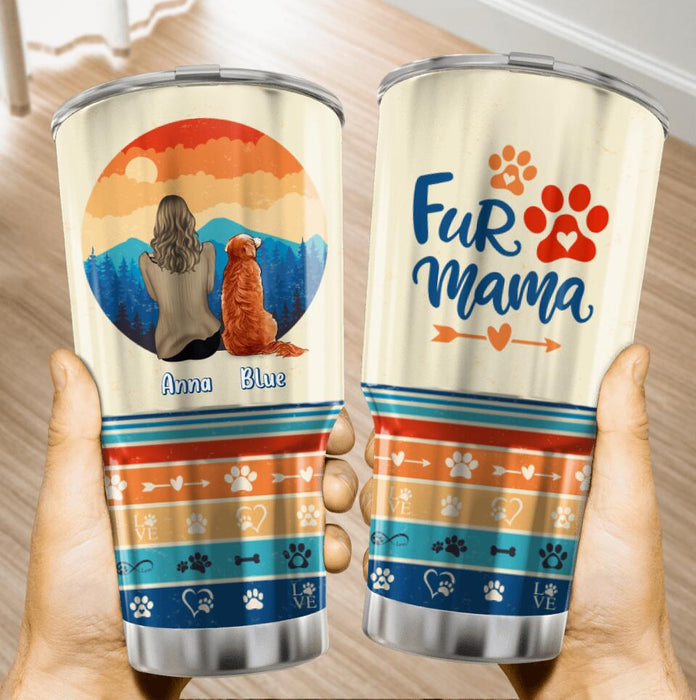 Custom Personalized Dog Mom Irregular Tumbler - Gift Idea For Dog Owner with up to 4 Dogs - Fur Mama