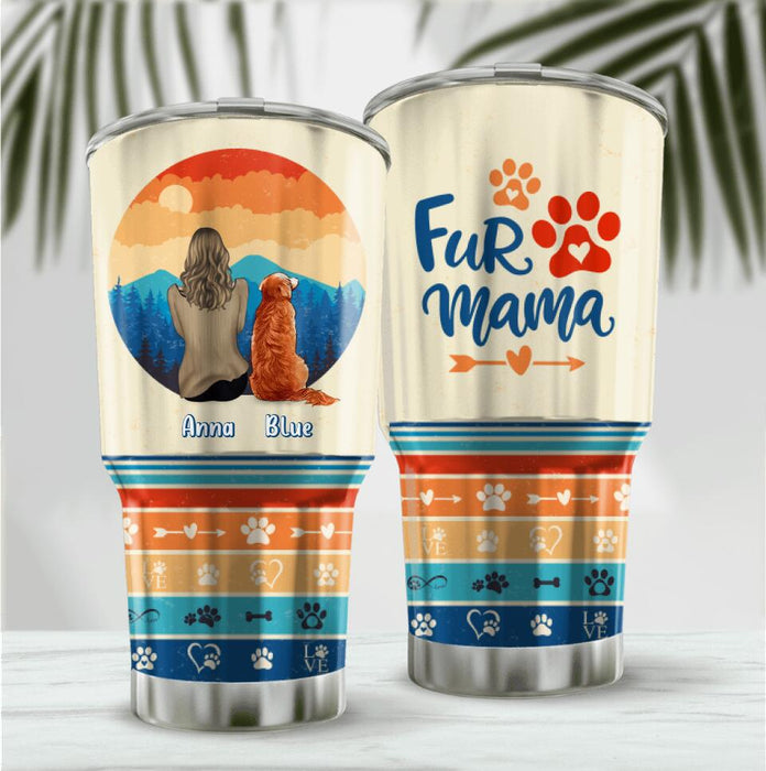 Custom Personalized Dog Mom Irregular Tumbler - Gift Idea For Dog Owner with up to 4 Dogs - Fur Mama