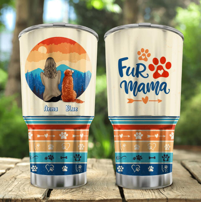 Custom Personalized Dog Mom Irregular Tumbler - Gift Idea For Dog Owner with up to 4 Dogs - Fur Mama