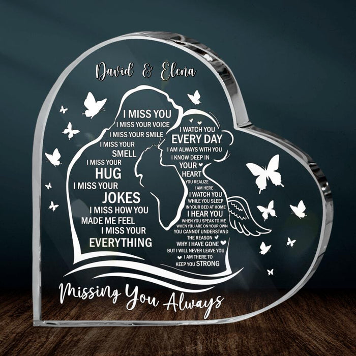 Custom Personalized Memorial Crystal Heart - Memorial Gift Idea for Loss Of Wife - Missing You Always