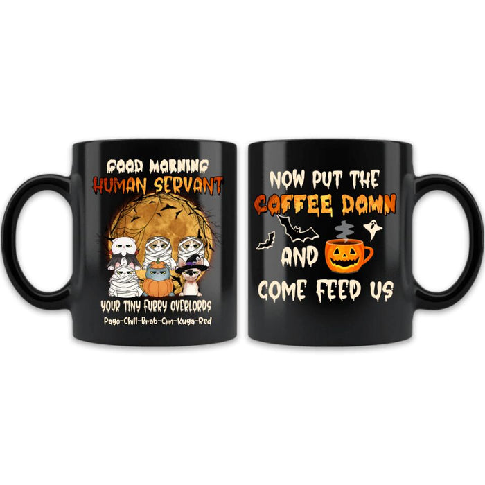 Custom Personalized Halloween Cats Mug - Up To 6 Cats - Best Gift For Cat Lover