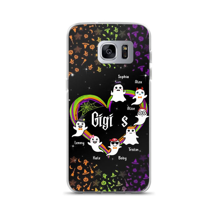 Custom Personalized Grandma & Grandkids Ghost Phone Case - Up to 7 Grandkids - Halloween Gift For Grandma - Case For iPhone And Samsung