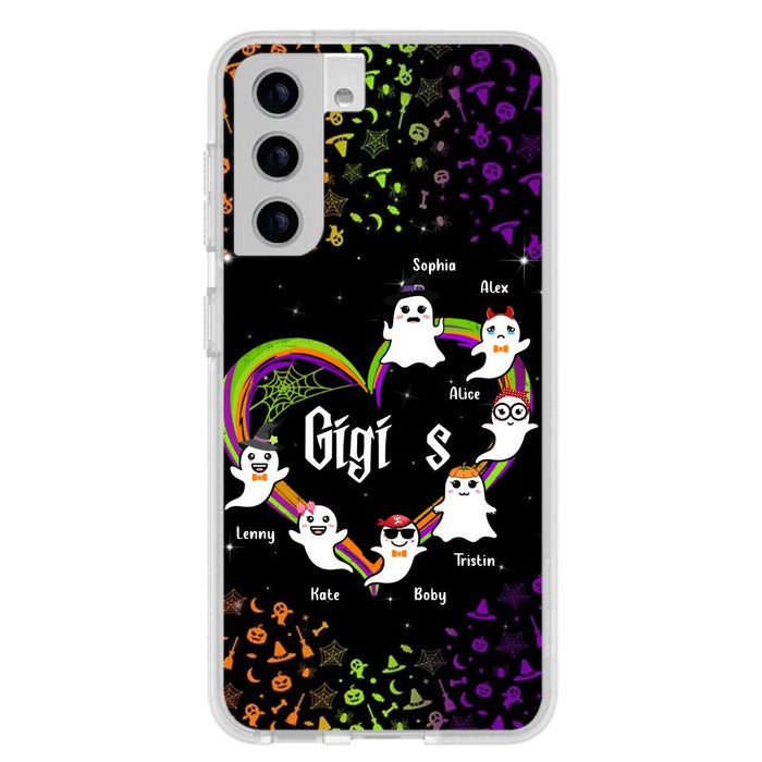 Custom Personalized Grandma & Grandkids Ghost Phone Case - Up to 7 Grandkids - Halloween Gift For Grandma - Case For iPhone And Samsung