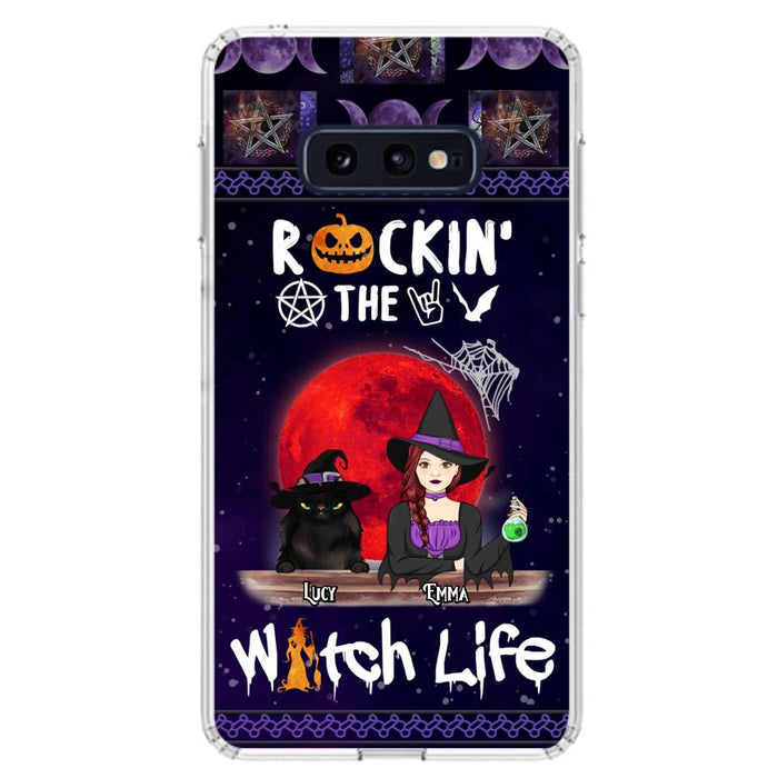 Custom Personalized Pet Witch Phone Case - Up to 3 Pets - Halloween Gift For Dog/ Cat Lover - Rockin' The Witch Life - Case For iPhone And Samsung