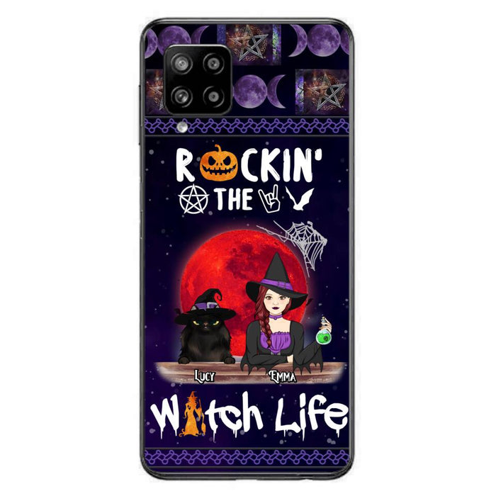 Custom Personalized Pet Witch Phone Case - Up to 3 Pets - Halloween Gift For Dog/ Cat Lover - Rockin' The Witch Life - Case For iPhone And Samsung