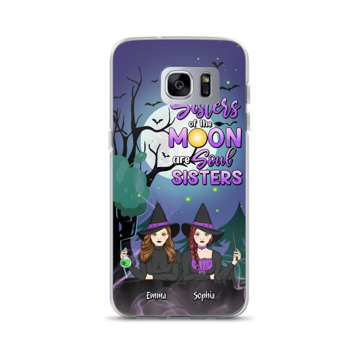 Custom Personalized Witches Phone Case for iPhone/ Samsung - Gift Idea For Halloween/ Friends with up to 4 Witches - Sisters Of The Moon Are Soul Sisters