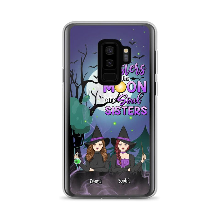 Custom Personalized Witches Phone Case for iPhone/ Samsung - Gift Idea For Halloween/ Friends with up to 4 Witches - Sisters Of The Moon Are Soul Sisters