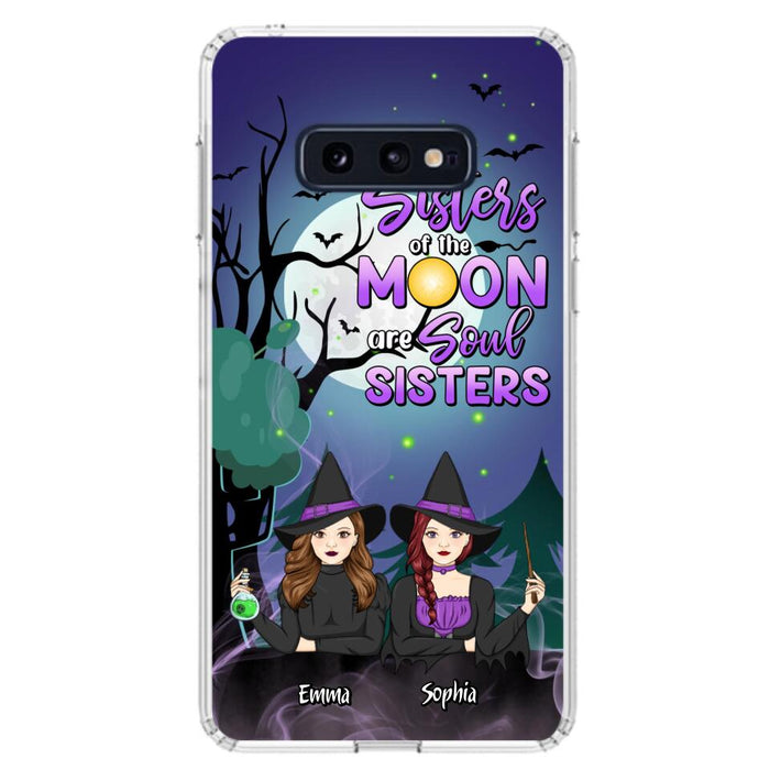 Custom Personalized Witches Phone Case for iPhone/ Samsung - Gift Idea For Halloween/ Friends with up to 4 Witches - Sisters Of The Moon Are Soul Sisters