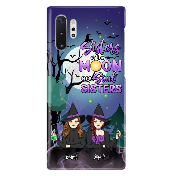 Custom Personalized Witches Phone Case for iPhone/ Samsung - Gift Idea For Halloween/ Friends with up to 4 Witches - Sisters Of The Moon Are Soul Sisters