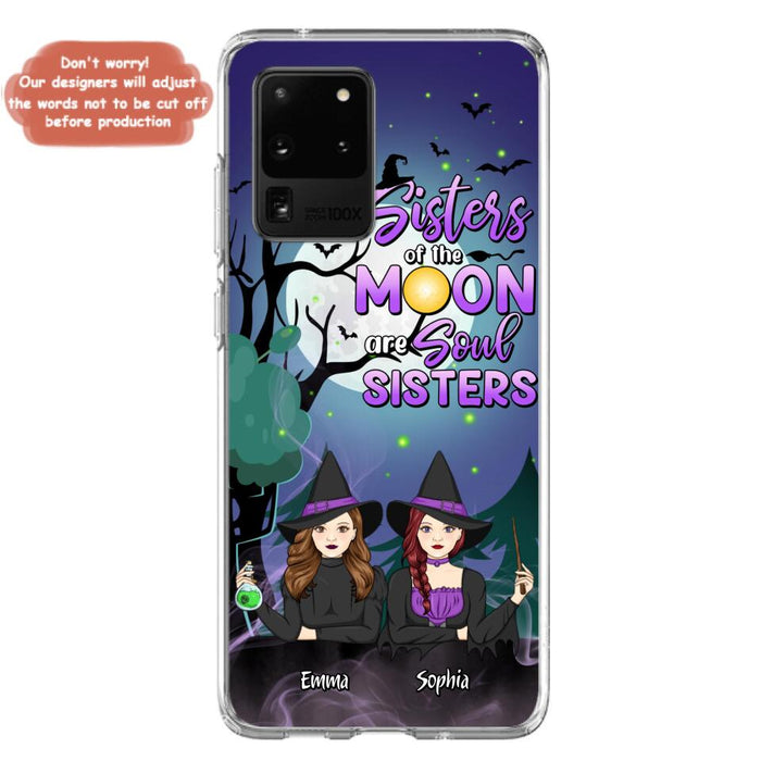 Custom Personalized Witches Phone Case for iPhone/ Samsung - Gift Idea For Halloween/ Friends with up to 4 Witches - Sisters Of The Moon Are Soul Sisters