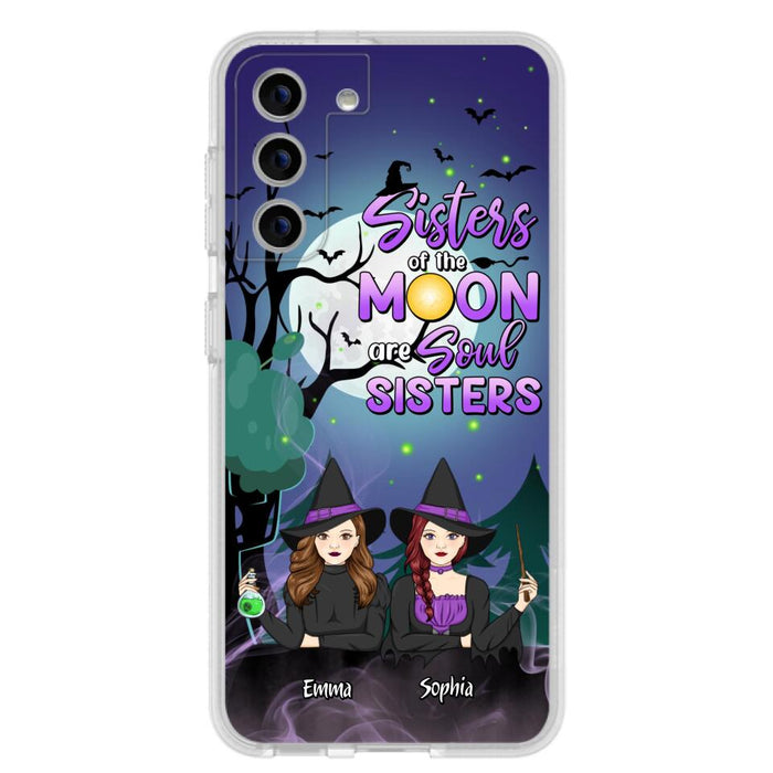 Custom Personalized Witches Phone Case for iPhone/ Samsung - Gift Idea For Halloween/ Friends with up to 4 Witches - Sisters Of The Moon Are Soul Sisters