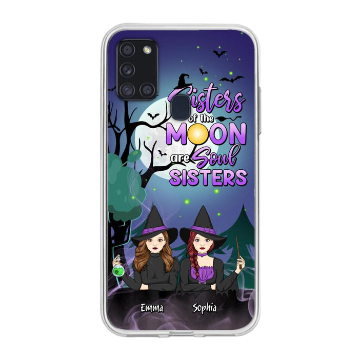 Custom Personalized Witches Phone Case for iPhone/ Samsung - Gift Idea For Halloween/ Friends with up to 4 Witches - Sisters Of The Moon Are Soul Sisters