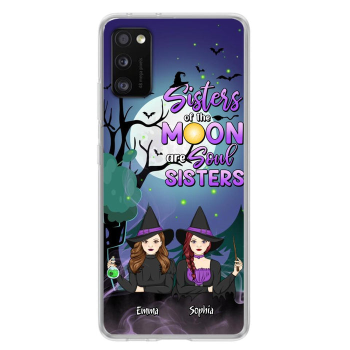 Custom Personalized Witches Phone Case for iPhone/ Samsung - Gift Idea For Halloween/ Friends with up to 4 Witches - Sisters Of The Moon Are Soul Sisters