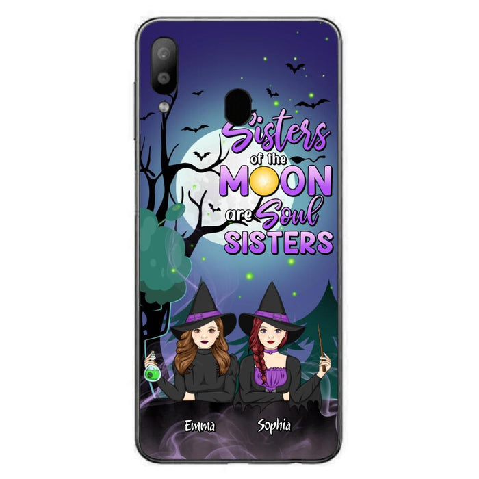 Custom Personalized Witches Phone Case for iPhone/ Samsung - Gift Idea For Halloween/ Friends with up to 4 Witches - Sisters Of The Moon Are Soul Sisters