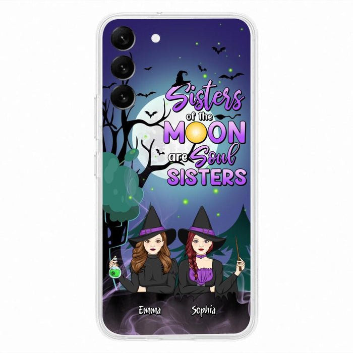 Custom Personalized Witches Phone Case for iPhone/ Samsung - Gift Idea For Halloween/ Friends with up to 4 Witches - Sisters Of The Moon Are Soul Sisters