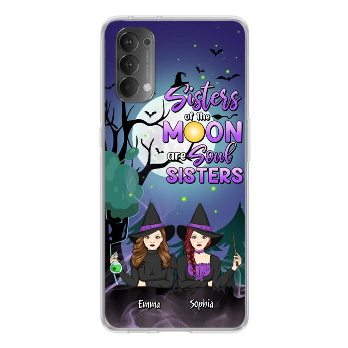 Custom Personalized Witches Phone Case for Xiaomi/ Huawei/ Oppo - Gift Idea For Halloween/ Friends with up to 4 Witches - Sisters Of The Moon Are Soul Sisters