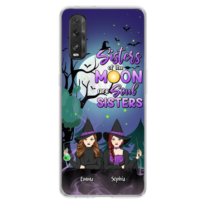 Custom Personalized Witches Phone Case for Xiaomi/ Huawei/ Oppo - Gift Idea For Halloween/ Friends with up to 4 Witches - Sisters Of The Moon Are Soul Sisters