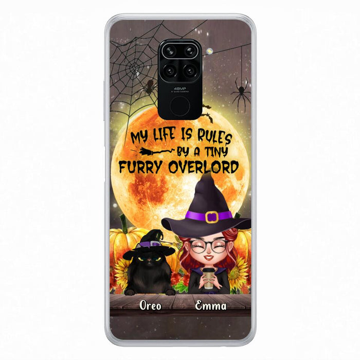 Custom Personalized Cat Witch Phone Case - Upto 5 Cats - Halloween Gift Idea For Cat Lovers - My Life Is Ruled By A Tiny Furry Overlord - Case For Xiaomi, Oppo And Huawei