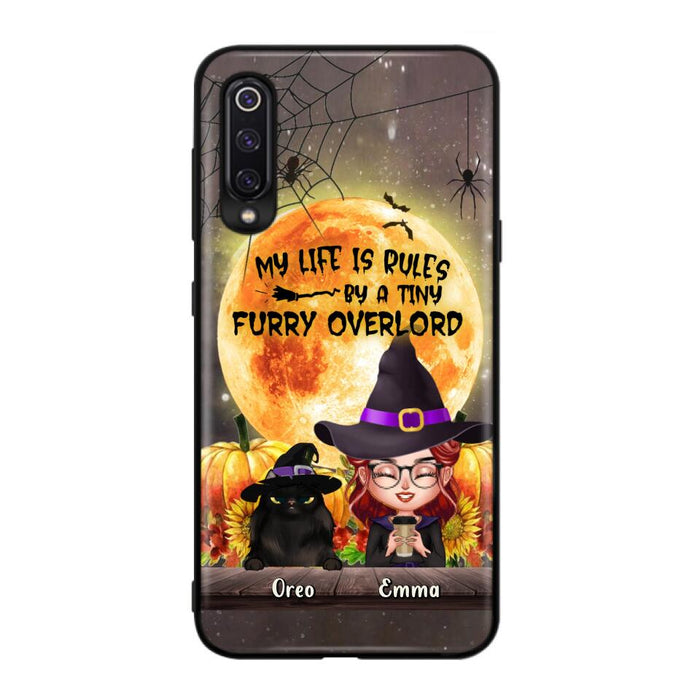 Custom Personalized Cat Witch Phone Case - Upto 5 Cats - Halloween Gift Idea For Cat Lovers - My Life Is Ruled By A Tiny Furry Overlord - Case For Xiaomi, Oppo And Huawei