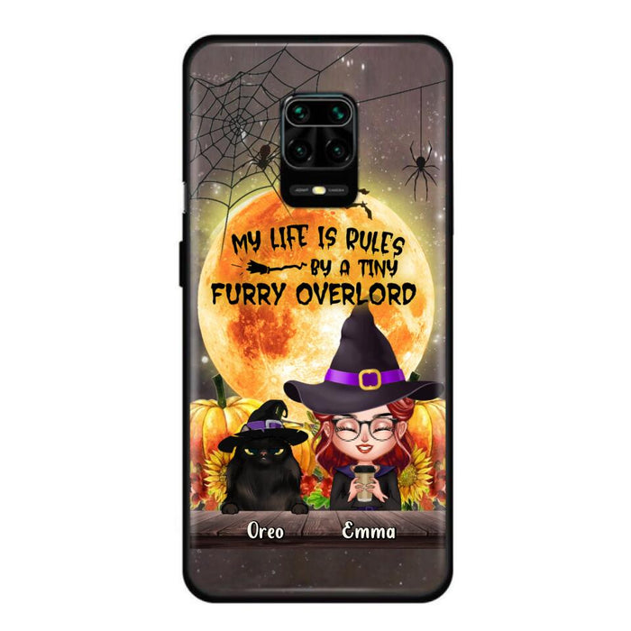 Custom Personalized Cat Witch Phone Case - Upto 5 Cats - Halloween Gift Idea For Cat Lovers - My Life Is Ruled By A Tiny Furry Overlord - Case For Xiaomi, Oppo And Huawei