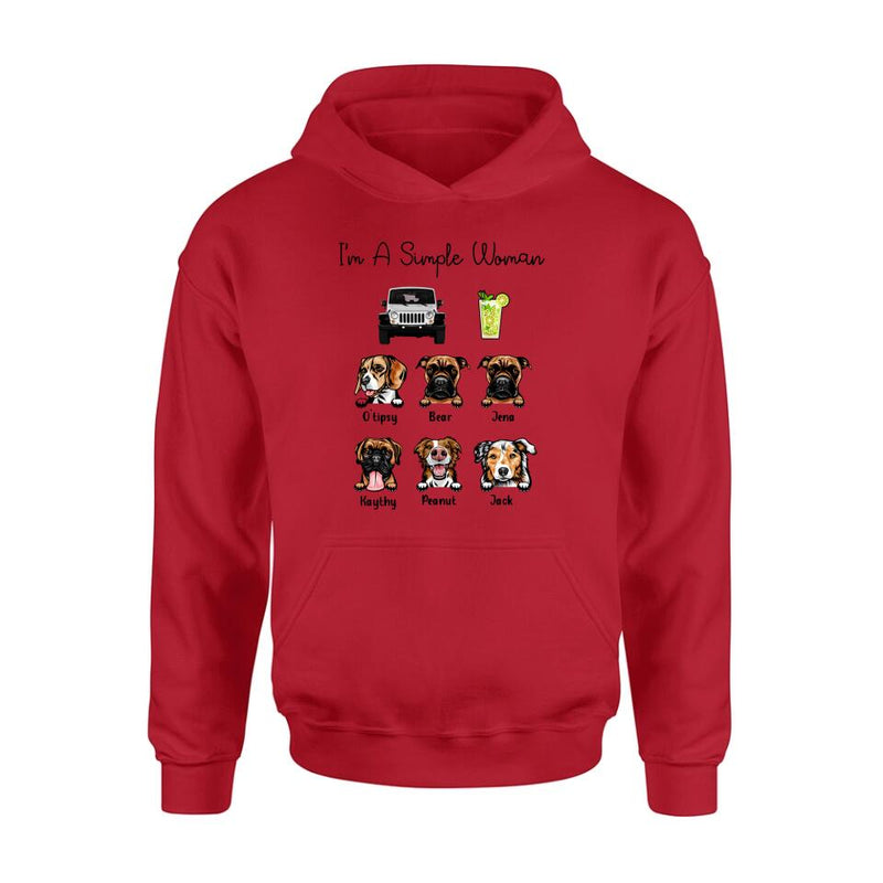 Personalized T-Shirt - Gift For Dog Dad/Mom, Dog Lover,Drinks,Off-Road - I Am A Simple Man/Woman