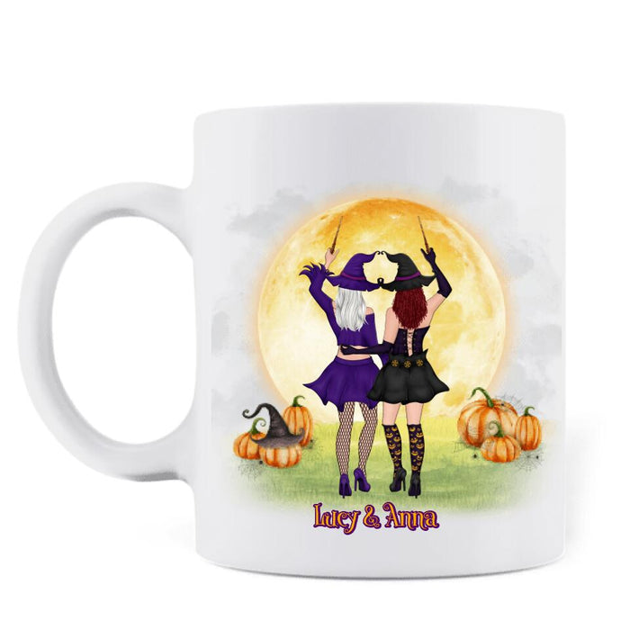 Custom Personalized Witches Coffee Mug - Gift Idea For Halloween/ Friends with up to 4 Witches - We Danced By The Light Of The Moon