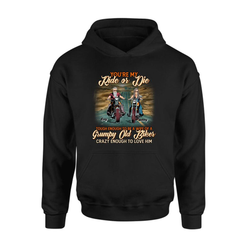 Personalized Couple Biker Shirt/Pullover Hoodie - Gift Idea For Couple/Biker - You're My Ride Or Die