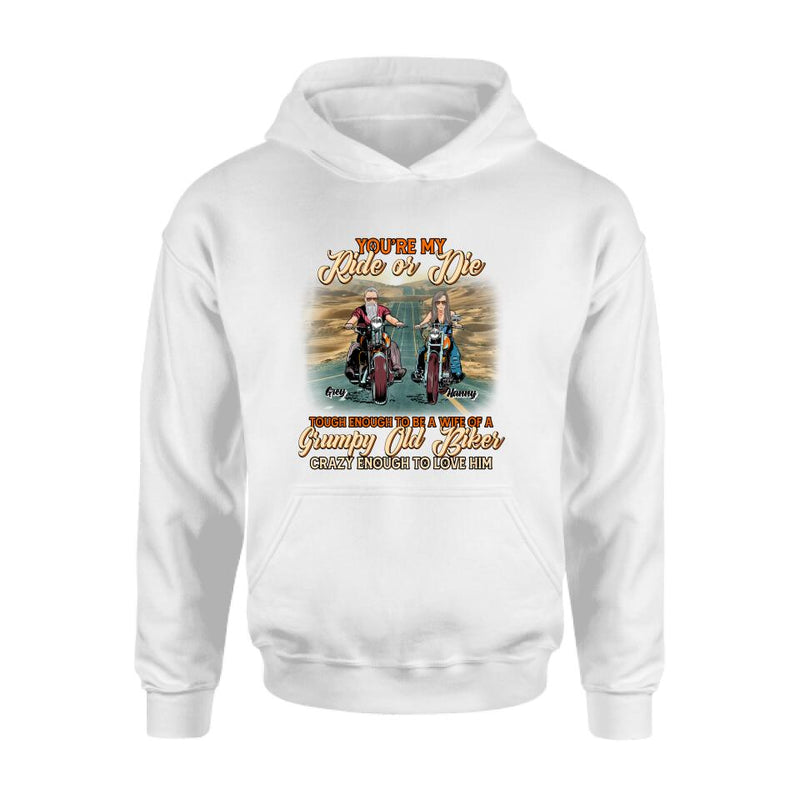 Personalized Couple Biker Shirt/Pullover Hoodie - Gift Idea For Couple/Biker - You're My Ride Or Die