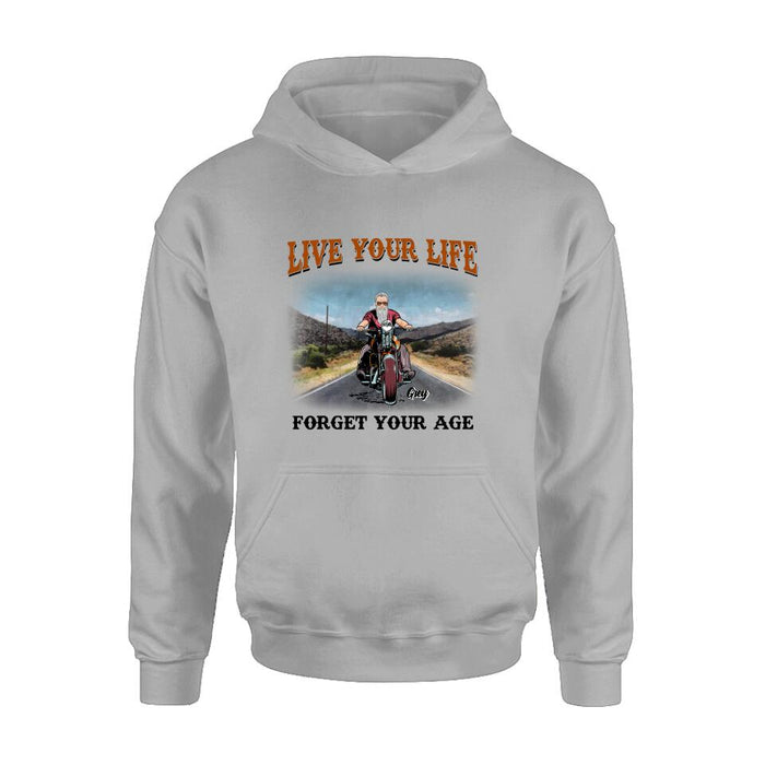 Custom Personalized Biker Shirt - Gift Idea For Biker - Live Your Life Forget Your Age