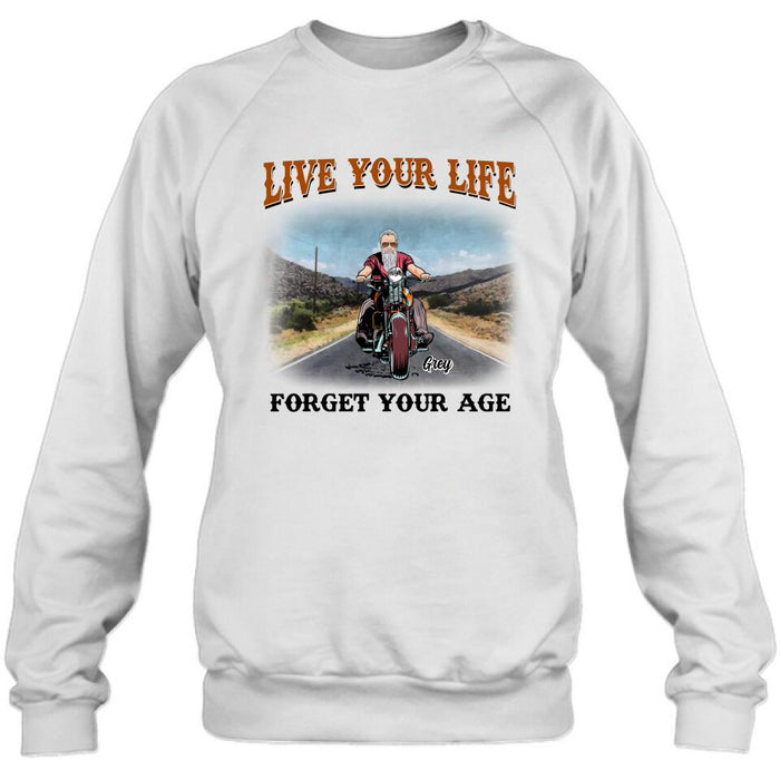 Custom Personalized Biker Shirt - Gift Idea For Biker - Live Your Life Forget Your Age