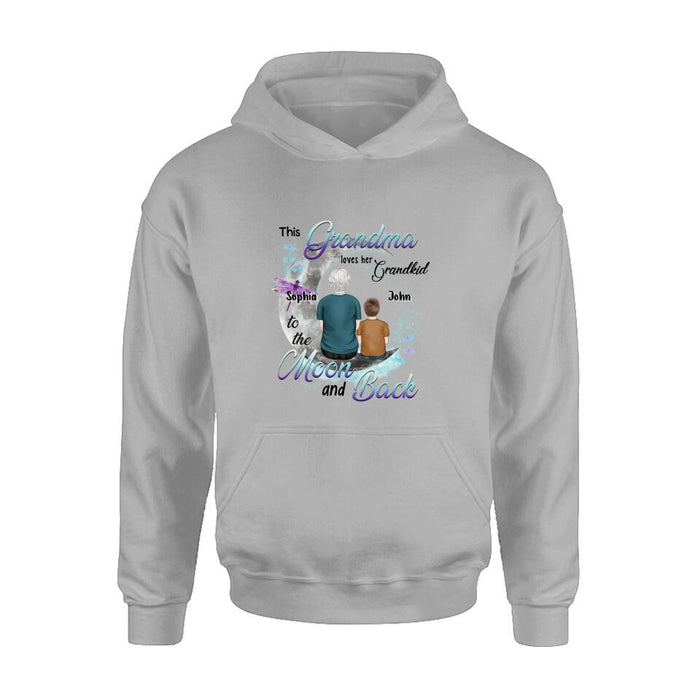 Custom Personalized Grandma Shirt - Upto 4 Kids - Mother's Day Gift For Grandma - This Nana Loves Her Grandkid To The Moon And Back