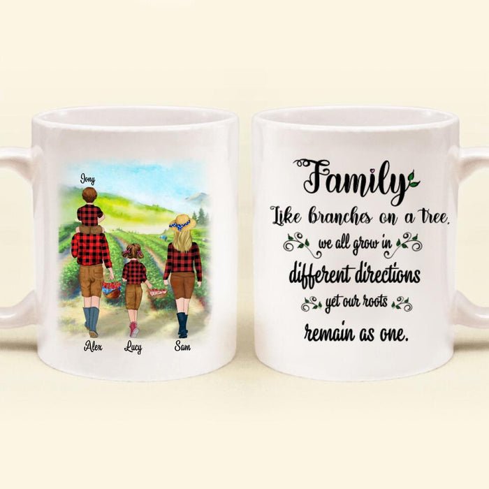 Personalized Family Picking Fruits in Summer Weekend/Summer Holiday - Coffee Mug - Best Gift for Family/Couple - Family like branches on a tree - IEIGLG