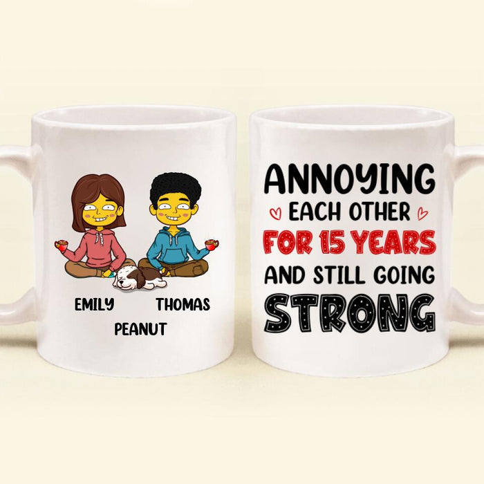 Custom Personalized Annoying Couple Mug - Upto 4 Pets - Gift Idea For Couple - This Valentine I Want You To Know How Much I Have Enjoyed Annoying You For All This Time