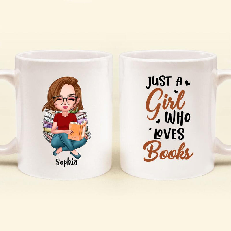 Personalized Just A Girl Who Loves Books Coffee Mug - Gift Idea For Books Lover