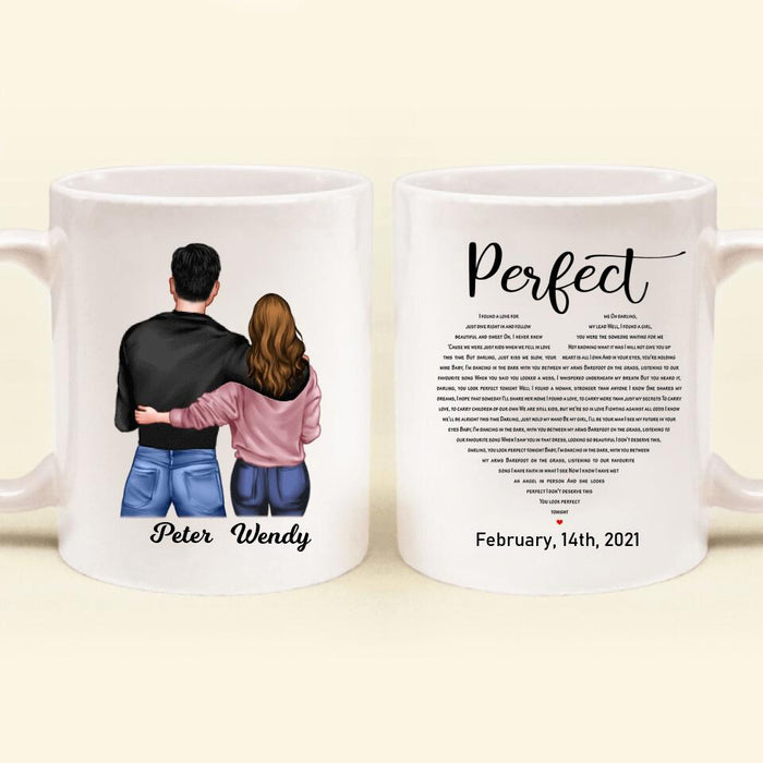 Custom Personalized Perfect Heart Couple Coffee Mug - Valentine's Day Gift Idea For Couple