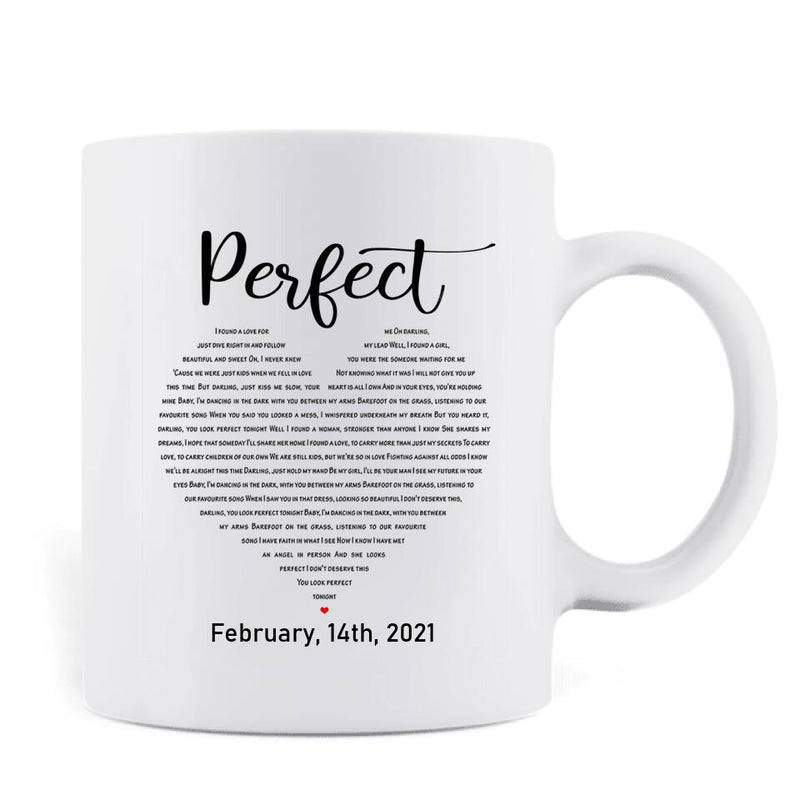 Personalized Perfect Heart Couple Coffee Mug - Valentine's Day Gift Idea For Couple