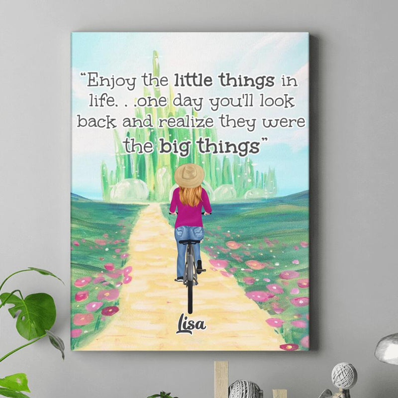 Personalized Bicycle Canvas - Up to 4 People - Best Gift For Family/Bicycle Lovers - Life Is Like Riding A Bicycle