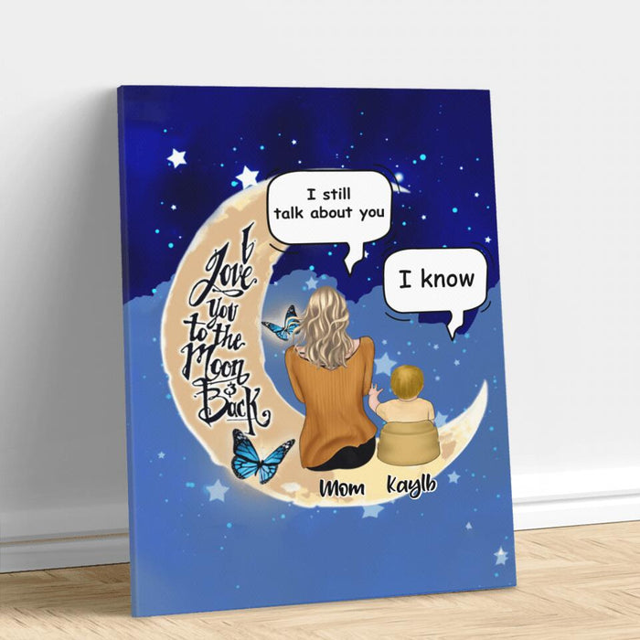 Custom Personalized Mom And Baby Canvas - Gift Idea For Mom/Baby - I Love You To The Moon And Back