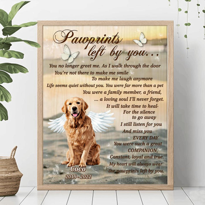 Custom Personalized Memorial Dog Poster - Memorial Gift For Dog Owner - Pawprints Left By You