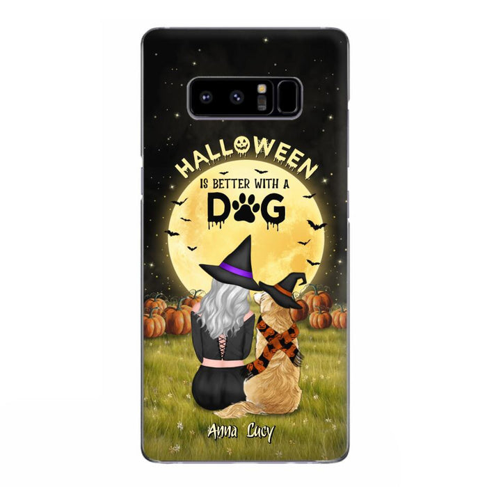 Custom Personalized Halloween Phone Case for iPhone/ Samsung - Gift Idea For Dog Owner with up to 4 Dogs - Halloween Is Better With A Dog