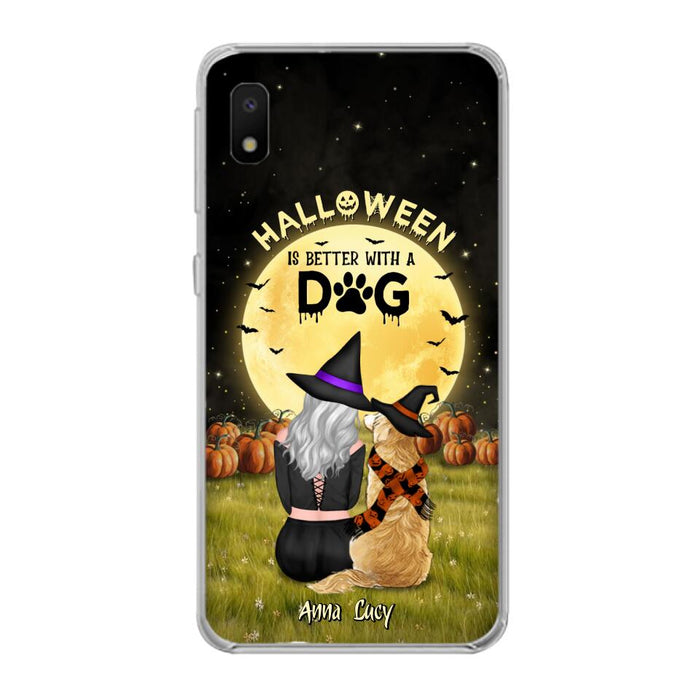 Custom Personalized Halloween Phone Case for iPhone/ Samsung - Gift Idea For Dog Owner with up to 4 Dogs - Halloween Is Better With A Dog