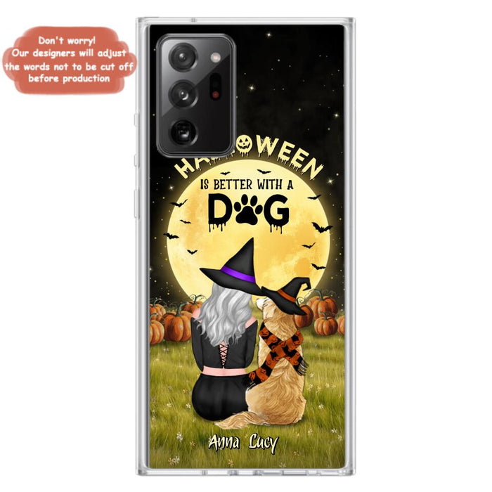 Custom Personalized Halloween Phone Case for iPhone/ Samsung - Gift Idea For Dog Owner with up to 4 Dogs - Halloween Is Better With A Dog