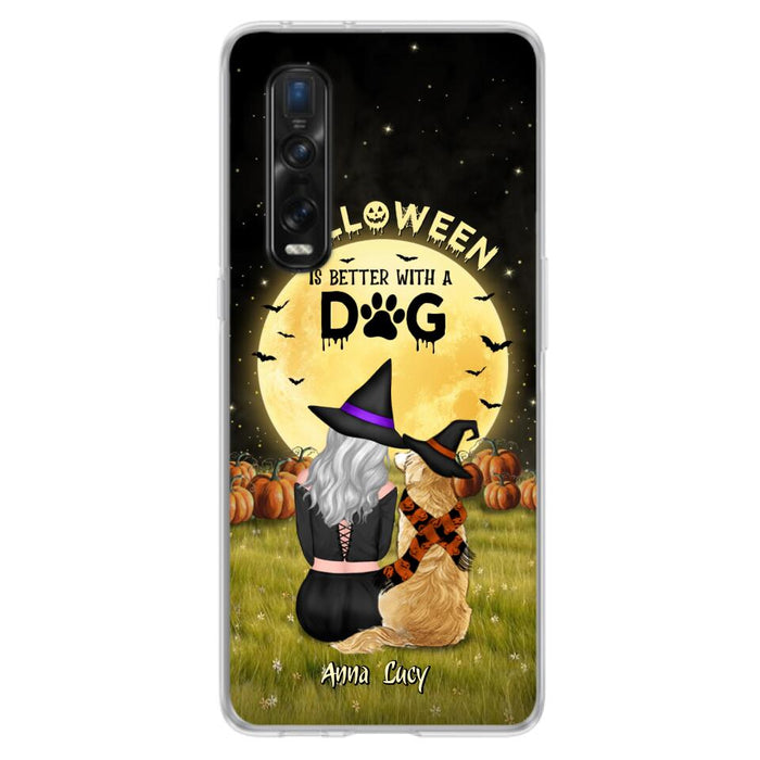 Custom Personalized Halloween Phone Case for Xiaomi/Oppo/Huawei - Gift Idea For Dog Owner with up to 4 Dogs - Halloween Is Better With A Dog