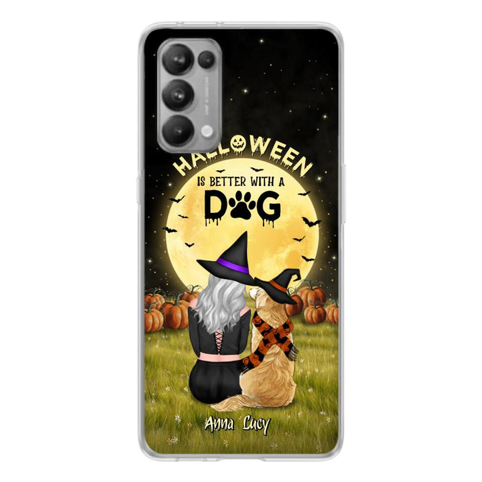 Custom Personalized Halloween Phone Case for Xiaomi/Oppo/Huawei - Gift Idea For Dog Owner with up to 4 Dogs - Halloween Is Better With A Dog