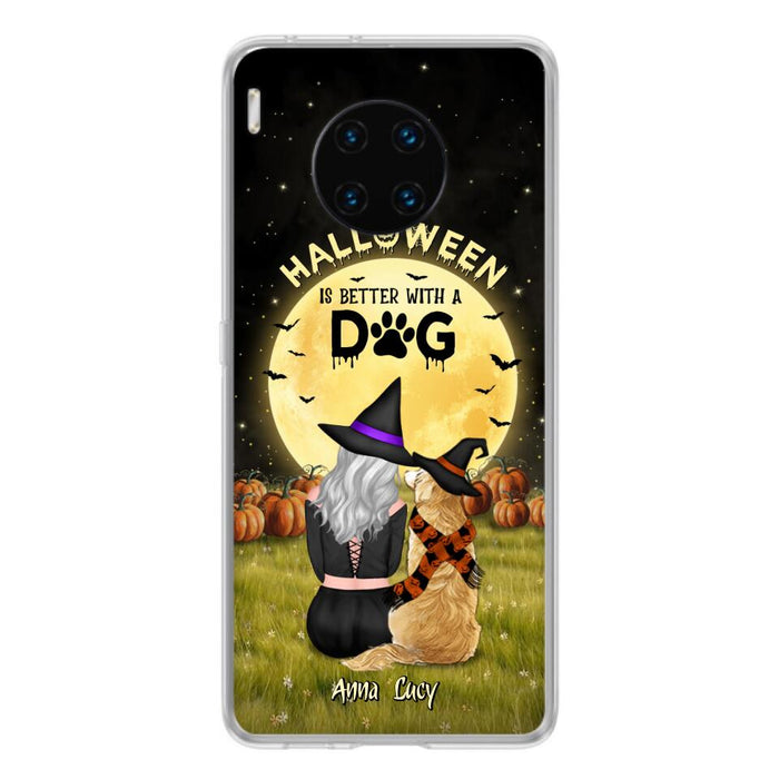 Custom Personalized Halloween Phone Case for Xiaomi/Oppo/Huawei - Gift Idea For Dog Owner with up to 4 Dogs - Halloween Is Better With A Dog